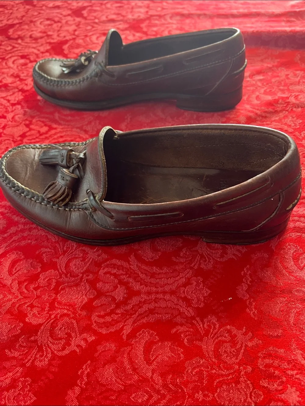 Polo Ralph Lauren Bench Made in Maine Tassel Loafers Men's 7.5D Brown Leather US